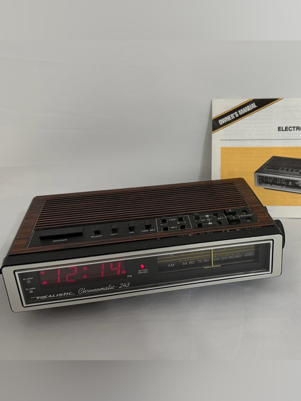 Vintage Clock Radio AM/FM 1987 Realistic Chronomatic-243 with Manual *Working*